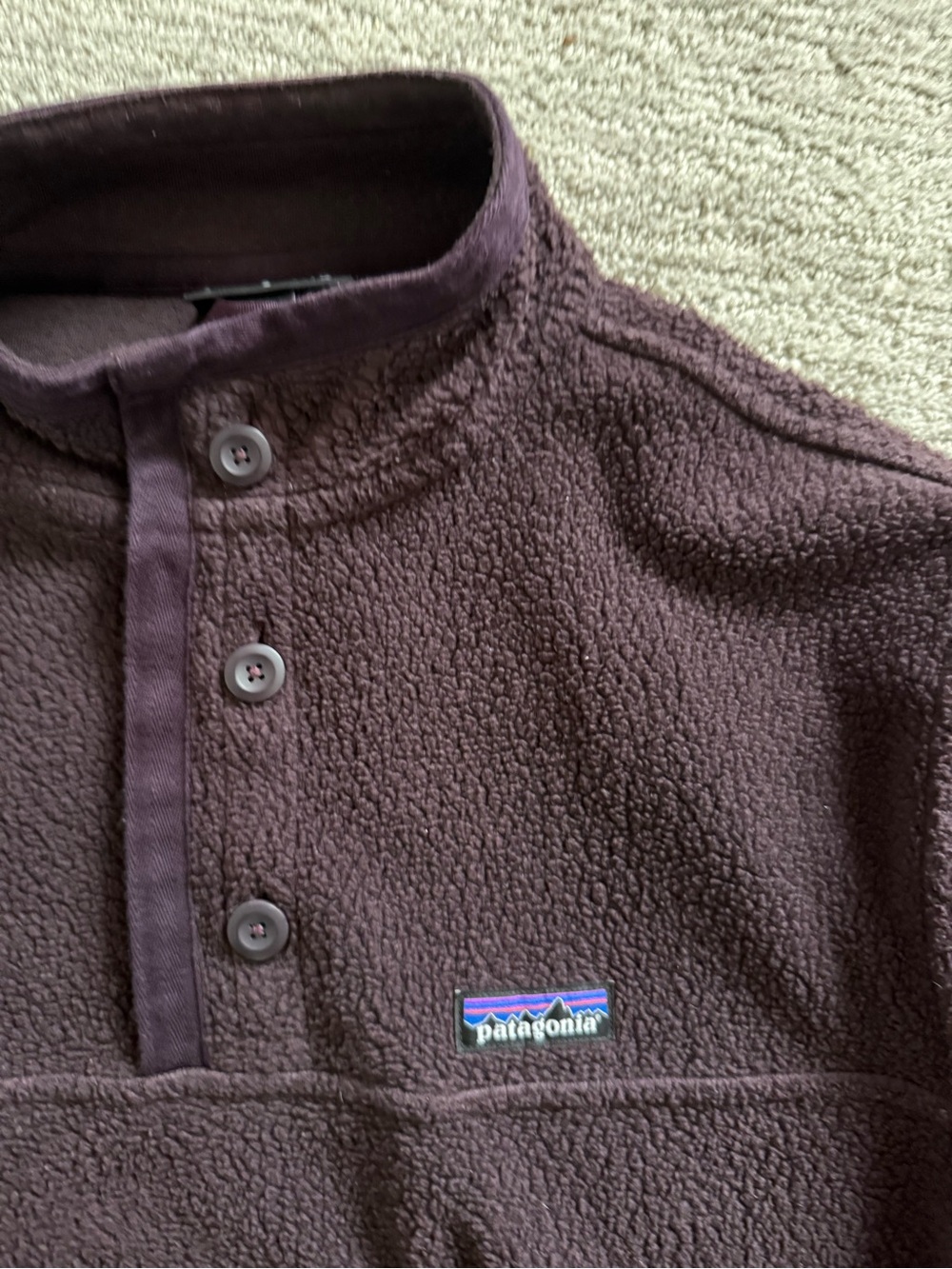 Patagonia Shearling Button Fleece Pullover in Maroon - Picture 4 of 8